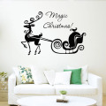 Cheap Waterproof Removable Deer Vinyl Christmas Window Sticker